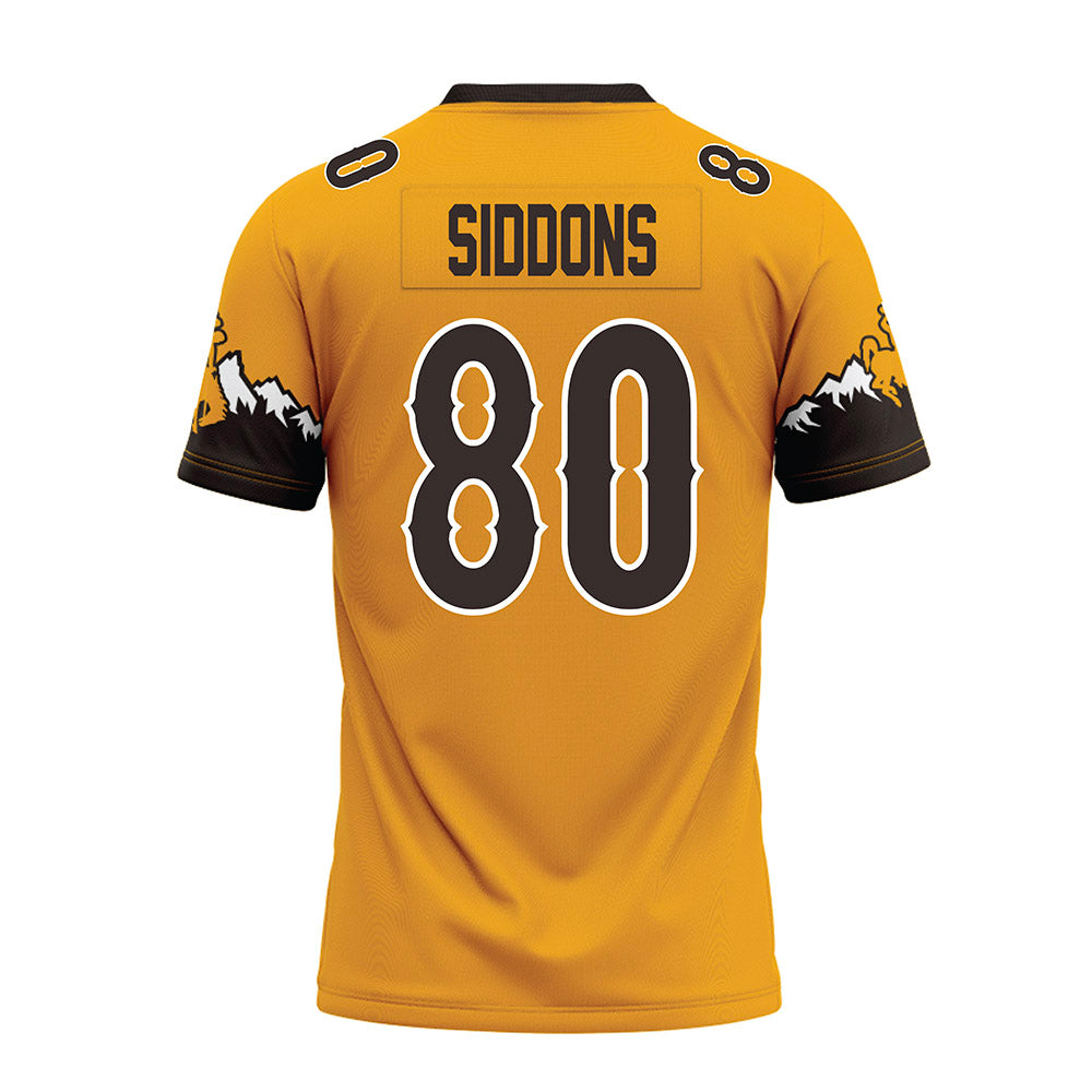 Wyoming - NCAA Football : Tyler Siddons - Gold Premium Football Jersey-1