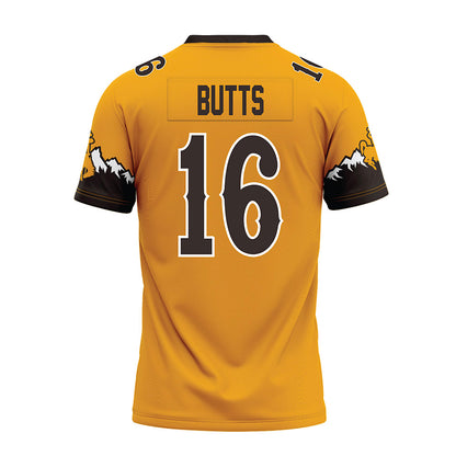 Wyoming - NCAA Football : Karson Butts - Gold Premium Football Jersey-1
