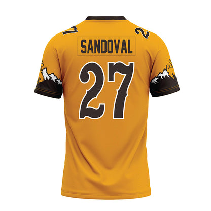Wyoming - NCAA Football : Joaquin Sandoval - Gold Premium Football Jersey