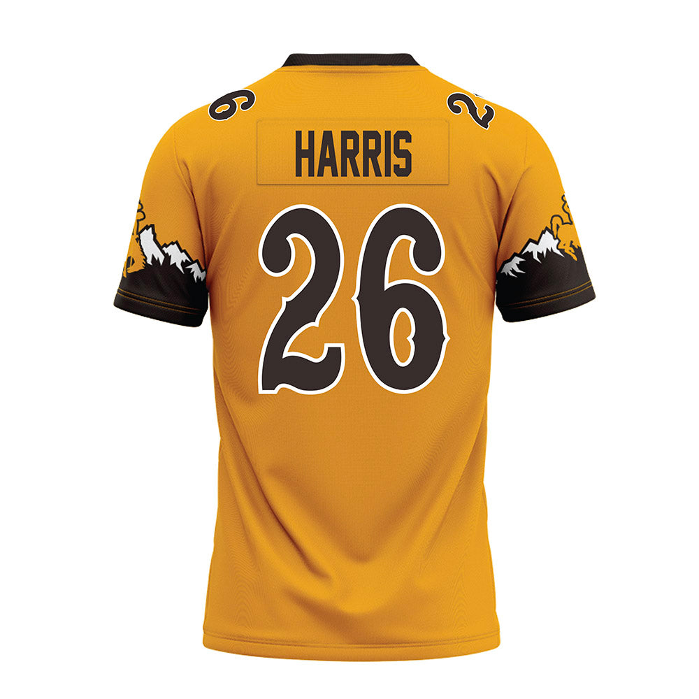 Wyoming - NCAA Football : Samuel Harris - Gold Premium Football Jersey-1