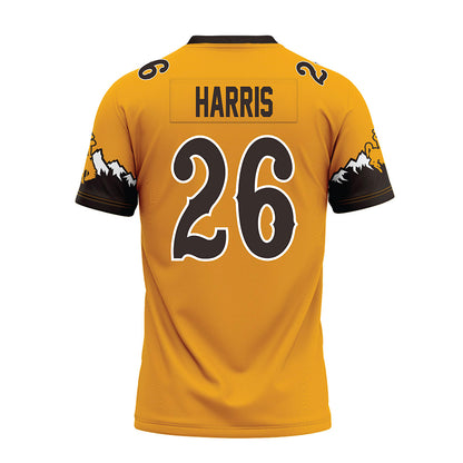 Wyoming - NCAA Football : Samuel Harris - Gold Premium Football Jersey-1