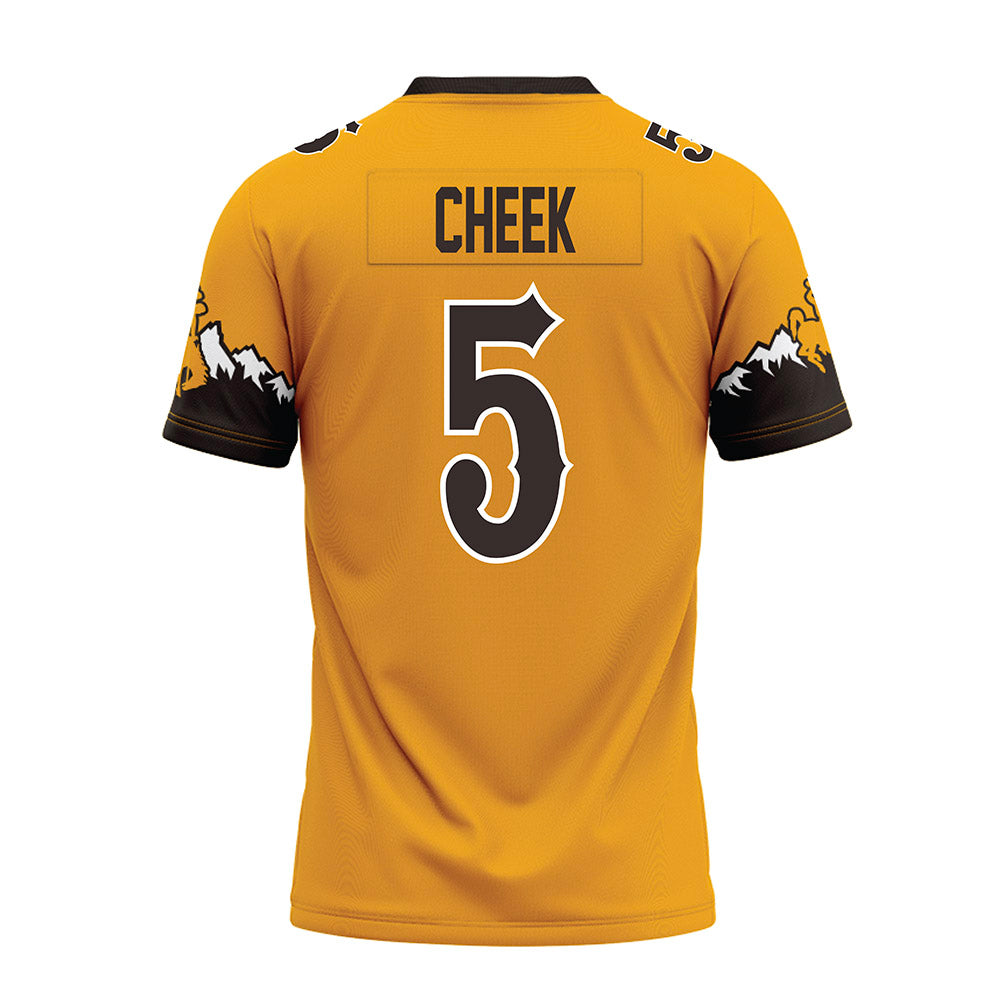Wyoming - NCAA Football : Brooklyn Cheek - Gold Premium Football Jersey-1