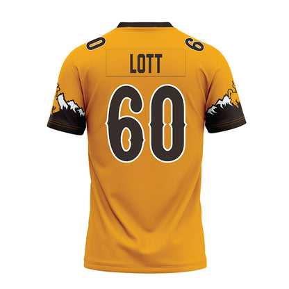 Wyoming - NCAA Football : Grant Lott - Gold Premium Football Jersey-1