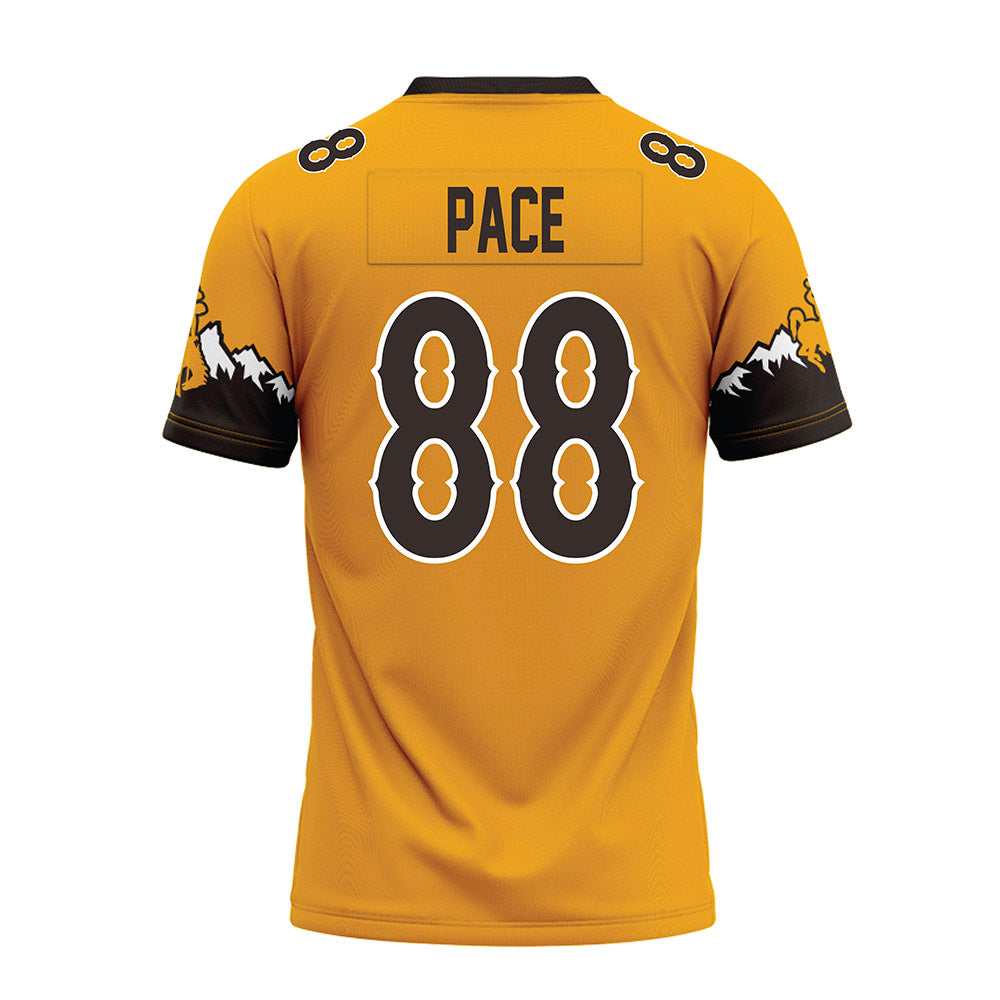 Wyoming - NCAA Football : Landon Pace - Gold Premium Football Jersey-1