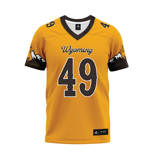 Wyoming - NCAA Football : Nathan Curry - Gold Premium Football Jersey-0