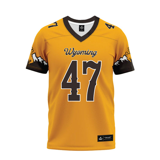 Wyoming - NCAA Football : Erik Sandvik - Gold Premium Football Jersey
