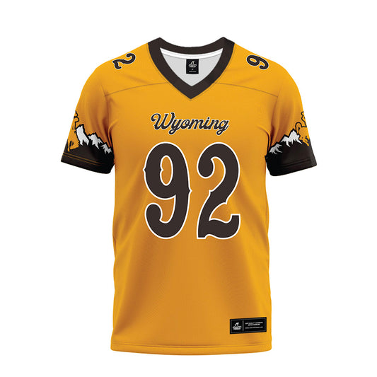 Wyoming - NCAA Football : Dante Drake - Gold Premium Football Jersey-0