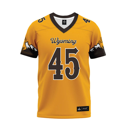 Wyoming - NCAA Football : Charlie Houston - Gold Premium Football Jersey-0