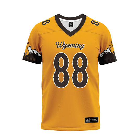 Wyoming - NCAA Football : Landon Pace - Gold Premium Football Jersey-0