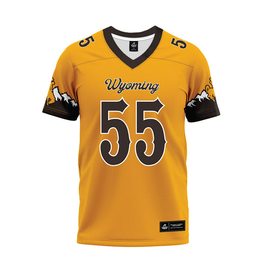 Wyoming - NCAA Football : Kevin Sjogren - Gold Premium Football Jersey