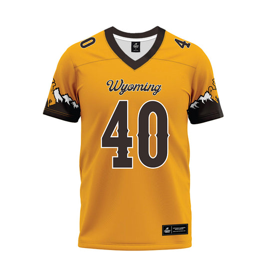 Wyoming - NCAA Football : Dante Bruley - Gold Premium Football Jersey-0