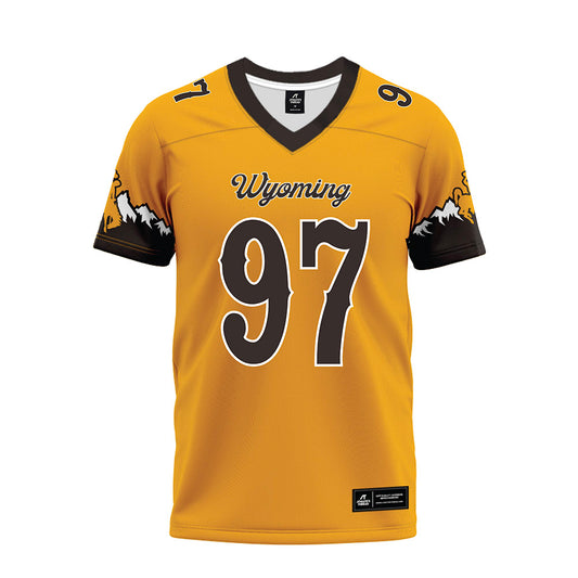 Wyoming - NCAA Football : Alexander Haswell - Gold Premium Football Jersey-0