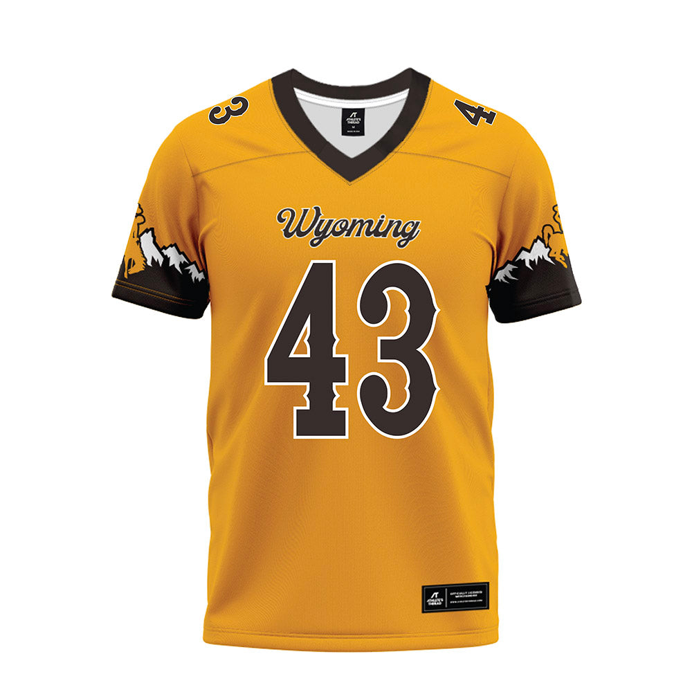 Wyoming - NCAA Football : Gavyn Helm - Gold Premium Football Jersey