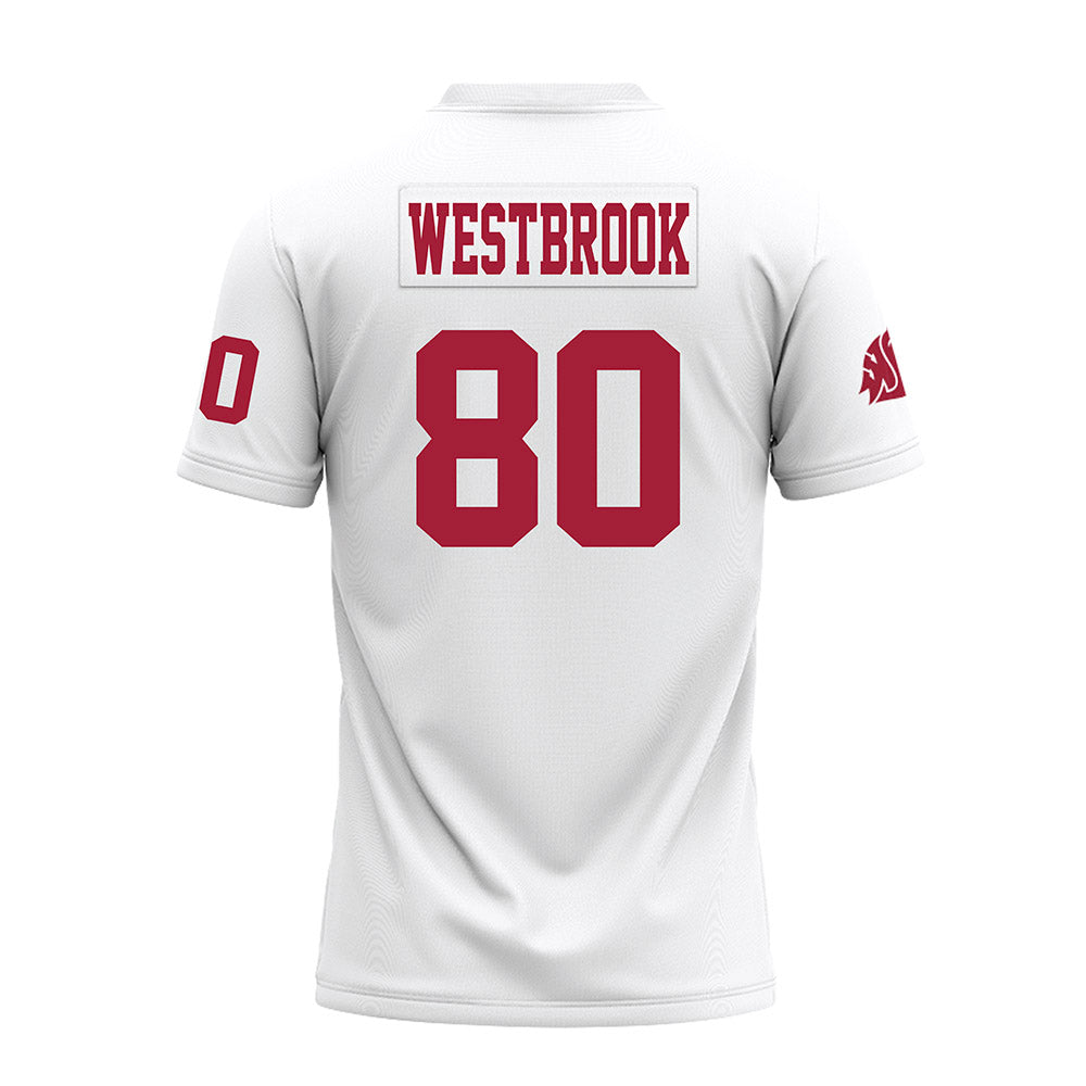 WSU - NCAA Football : Noah Westbrook - White Premium Football Jersey-1