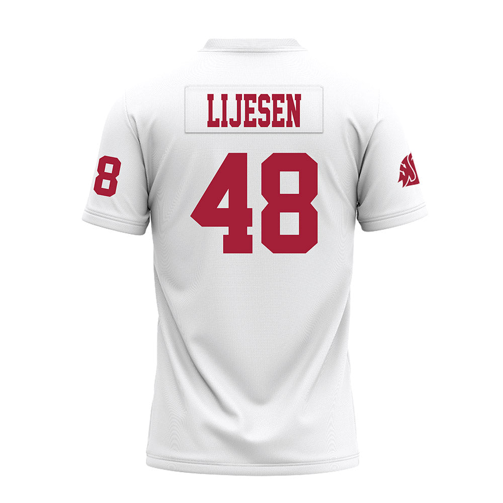 WSU - NCAA Football : Joshua Lijesen - White Premium Football Jersey-1