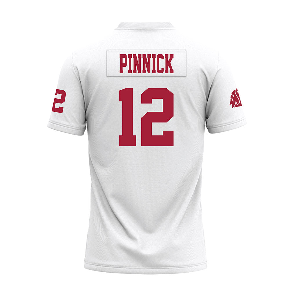 WSU - NCAA Football : Caden Pinnick - White Premium Football Jersey-1