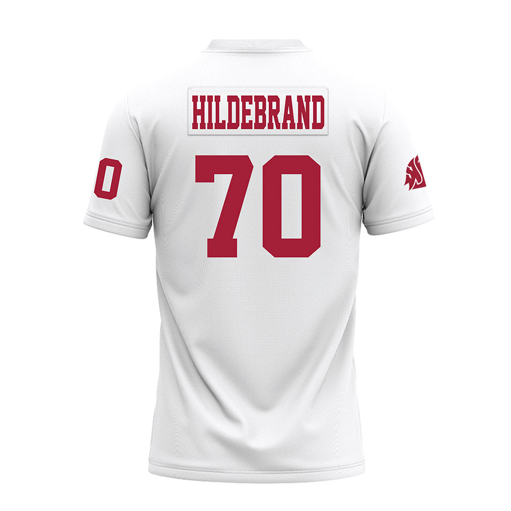 WSU - NCAA Football : Dylan Hildebrand - White Premium Football Jersey-1