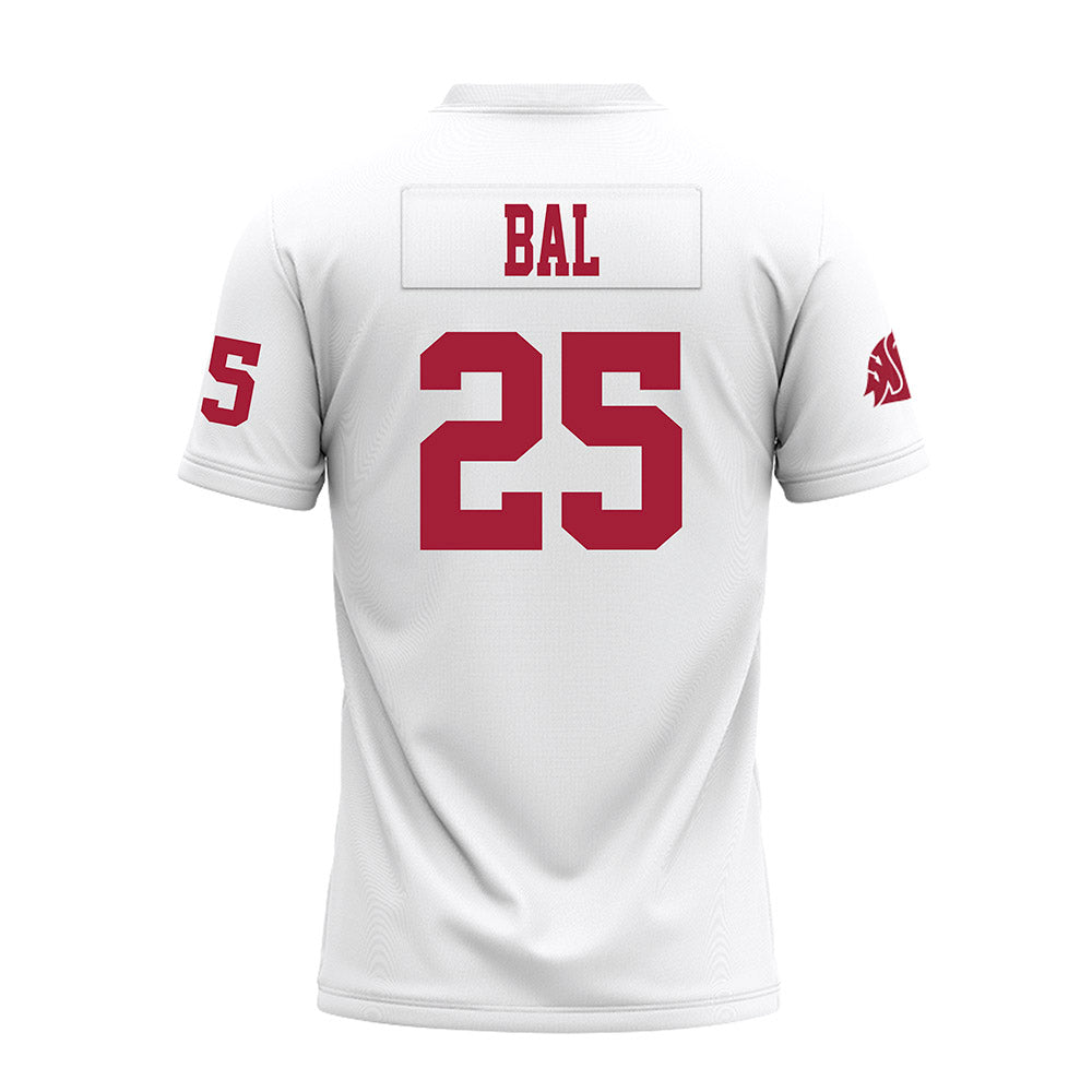 WSU - NCAA Football : Jackquintin Bal - White Premium Football Jersey-1