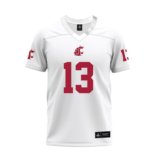 WSU - NCAA Football : Khamari Terrell - White Premium Football Jersey-0