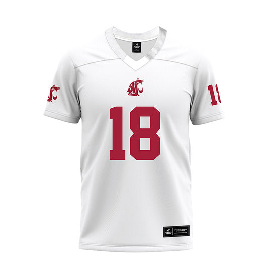 WSU - NCAA Football : Barry Morrissette - White Premium Football Jersey-0