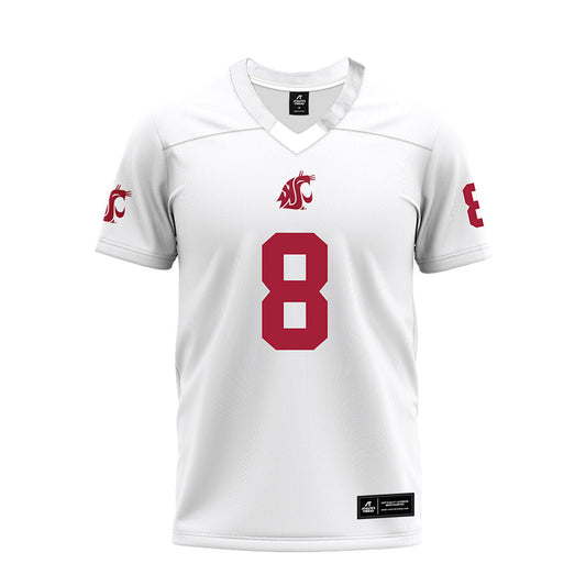 WSU - NCAA Football : Branden Ganashamoorthy - White Premium Football Jersey-0