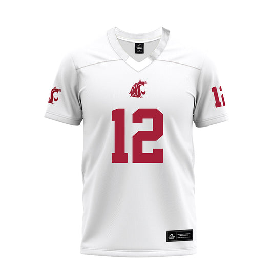 WSU - NCAA Football : Caden Pinnick - White Premium Football Jersey-0