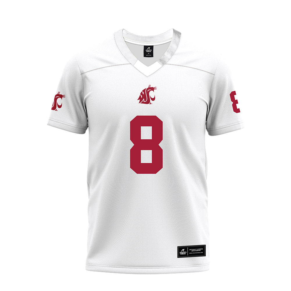 WSU - NCAA Football : Nylan Brown - White Premium Football Jersey-0
