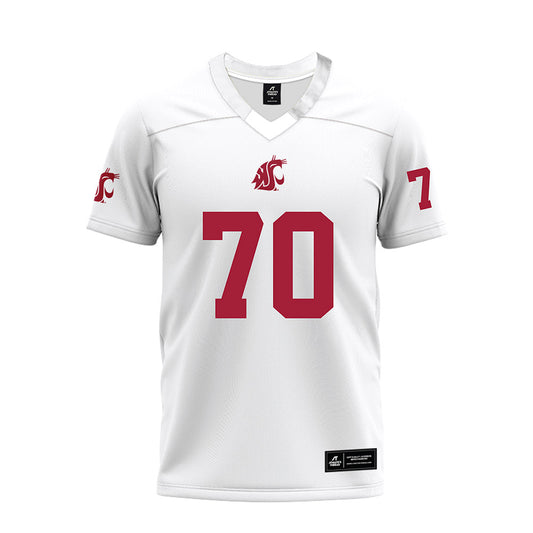 WSU - NCAA Football : Dylan Hildebrand - White Premium Football Jersey-0