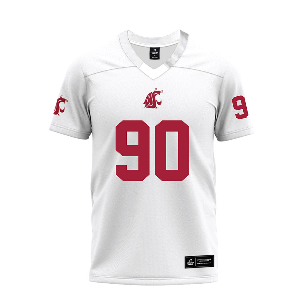 WSU - NCAA Football : Michael Hughes - White Premium Football Jersey