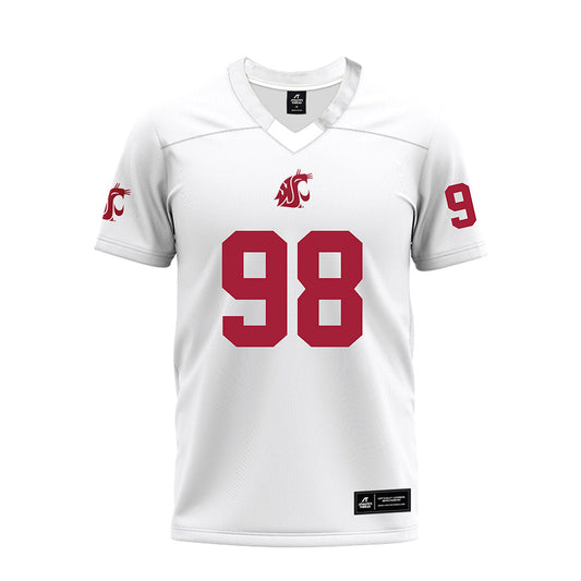 WSU - NCAA Football : Jirah Leaupepetele - White Premium Football Jersey-0