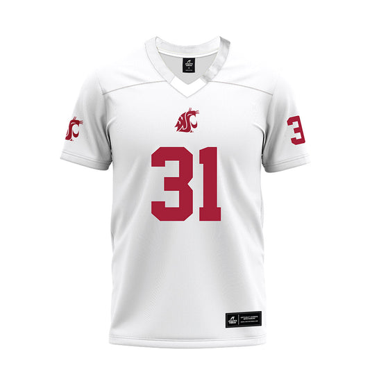 WSU - NCAA Football : Trey Ridley - White Premium Football Jersey-0