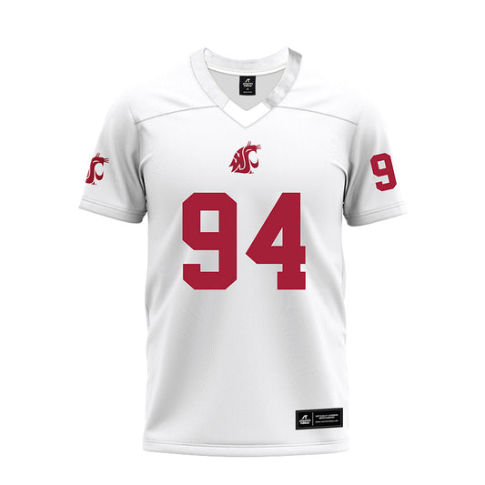 WSU - NCAA Football : Eduwa Okundaye - White Premium Football Jersey-0