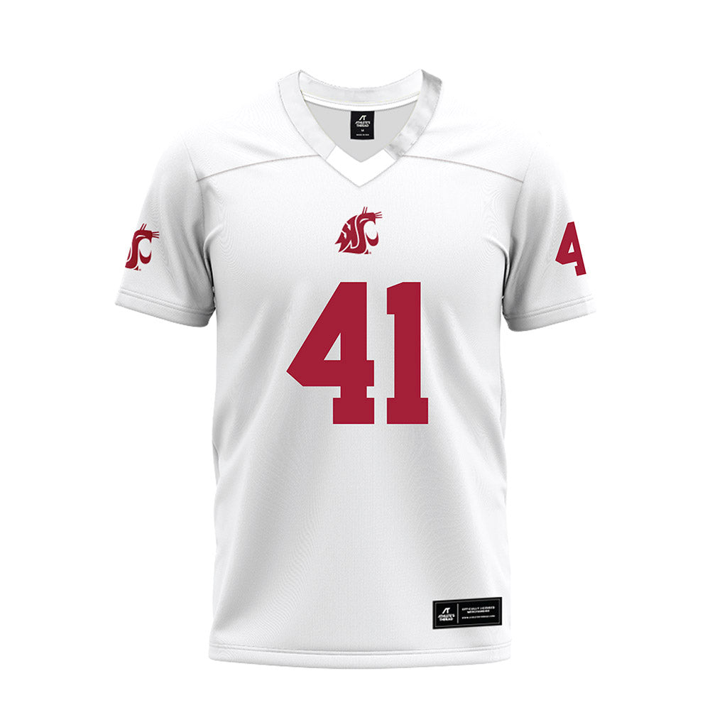 WSU - NCAA Football : Sean Bures - White Premium Football Jersey-0