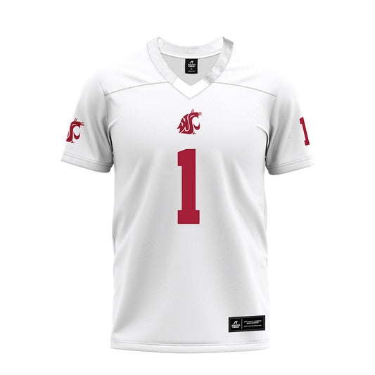WSU - NCAA Football : Jeremiah Bernard - White Premium Football Jersey-0