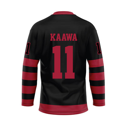 Alabama - NCAA Football : Tayden-Evan Kaawa - Black Hockey Jersey-1