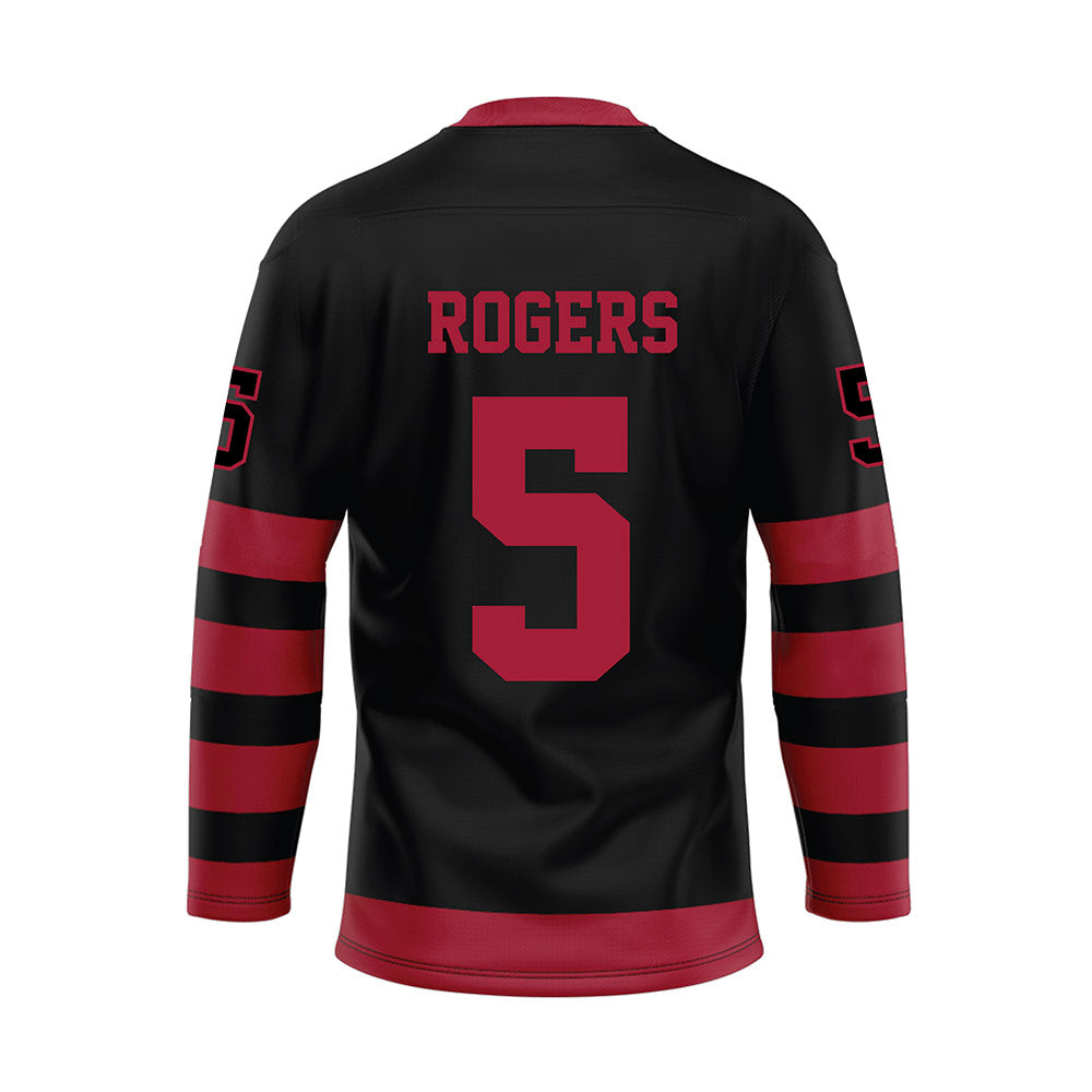 Alabama - NCAA Football : Noah Rogers - Black Hockey Jersey-1