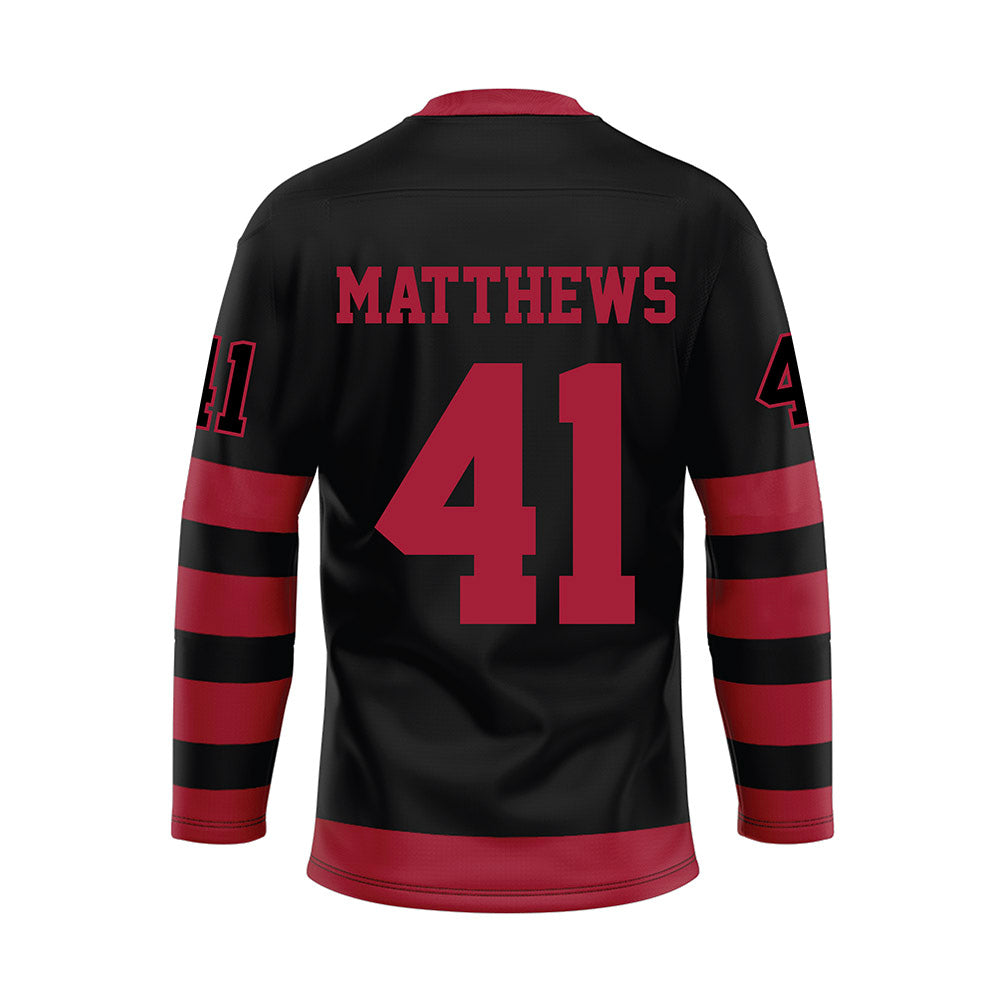 Alabama - NCAA Football : Jamarion Matthews - Black Hockey Jersey-1