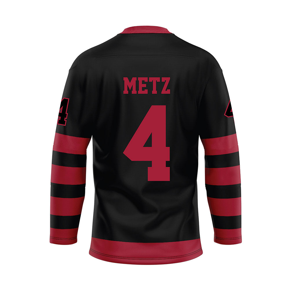 Alabama - NCAA Football : Luke Metz - Black Hockey Jersey-1