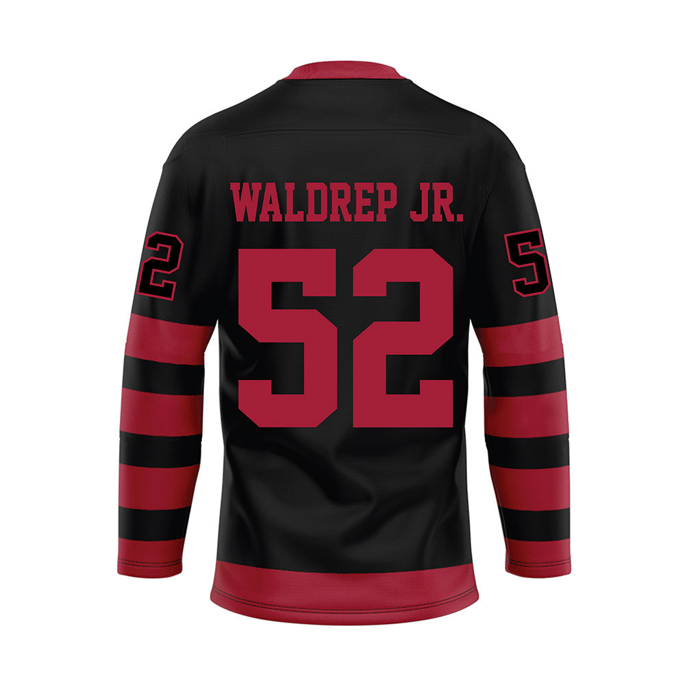 Alabama - NCAA Football : Mal Waldrep Jr. - Black Hockey Jersey-1