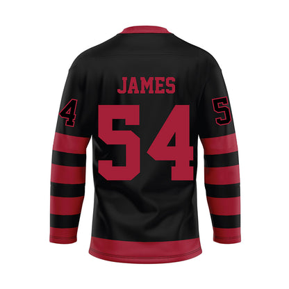 Alabama - NCAA Football : Jayvin James - Black Hockey Jersey-1