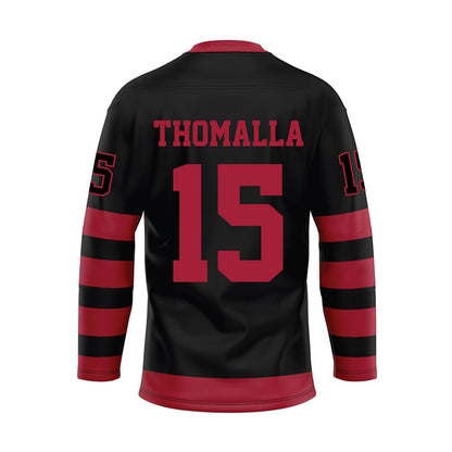 Alabama - NCAA Football : Jett Thomalla - Black Hockey Jersey-1