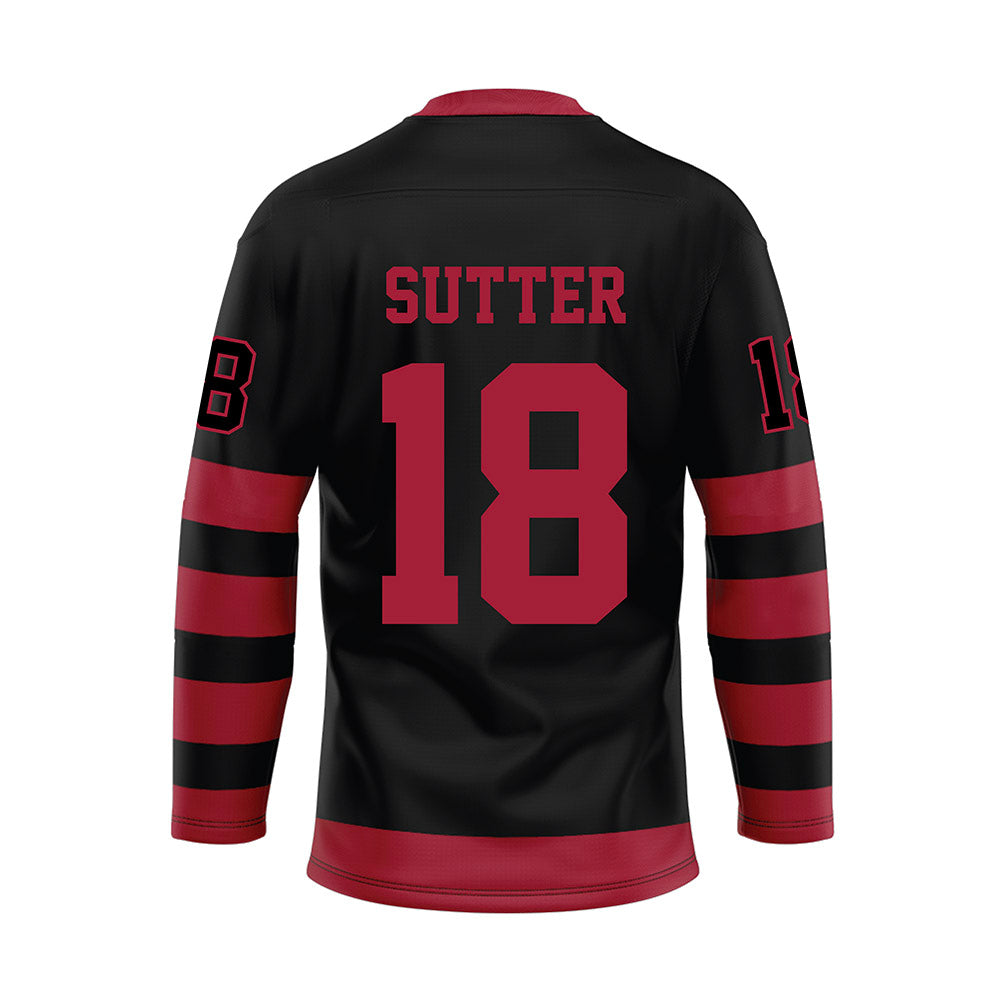 Alabama - NCAA Football : Mack Sutter - Black Hockey Jersey-1
