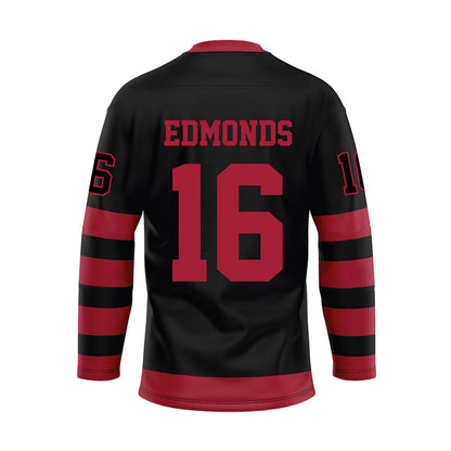 Alabama - NCAA Football : Jorden Edmonds - Black Hockey Jersey-1