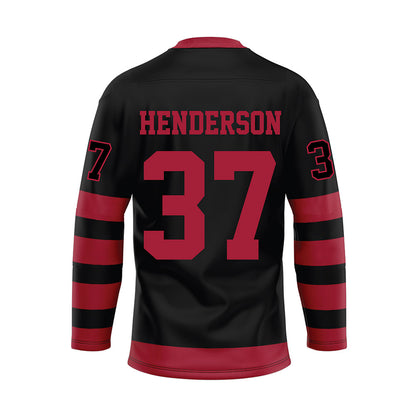 Alabama - NCAA Football : Tyler Henderson - Black Hockey Jersey-1