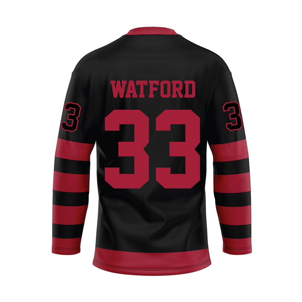 Alabama - NCAA Football : Adam Watford - Black Hockey Jersey-1