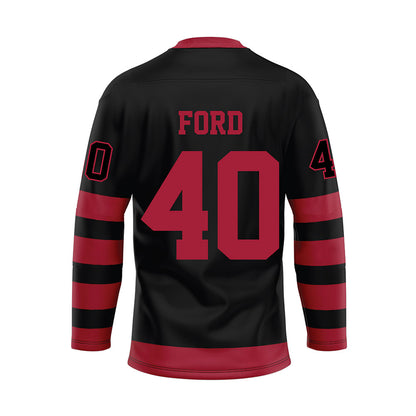 Alabama - NCAA Football : Josh Ford - Black Hockey Jersey-1