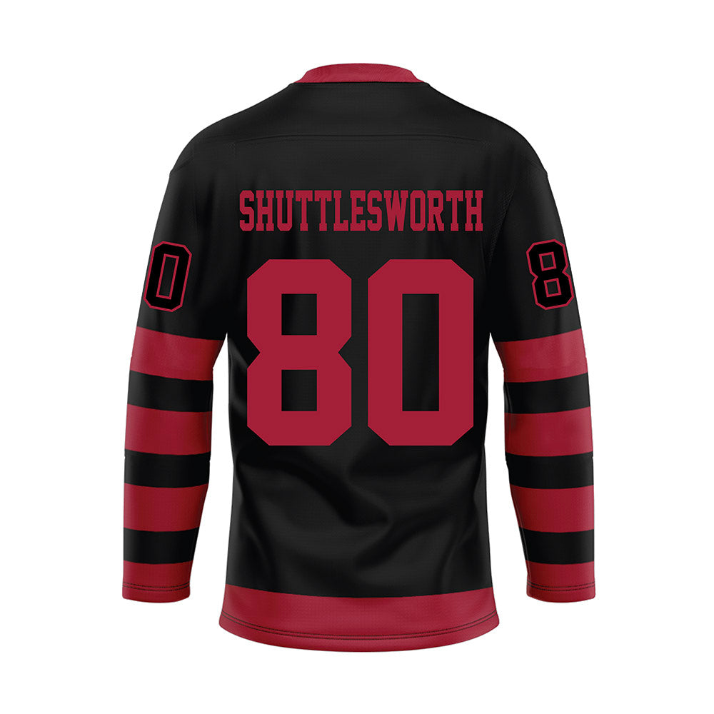 Alabama - NCAA Football : Jaxon Shuttlesworth - Black Hockey Jersey-1