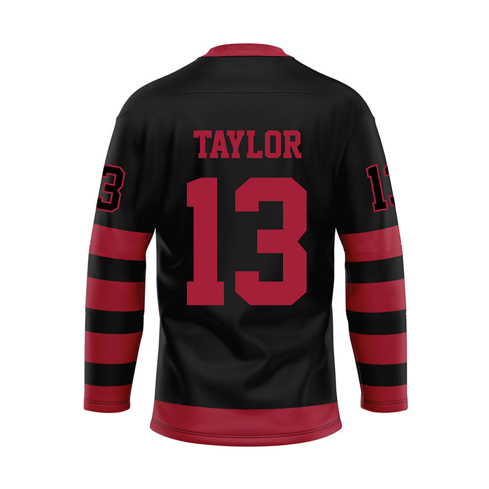 Alabama - NCAA Football : Ivan Taylor - Black Hockey Jersey-1