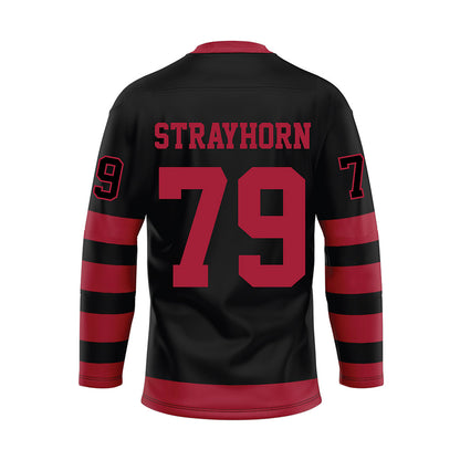 Alabama - NCAA Football : Kaden Strayhorn - Black Hockey Jersey-1