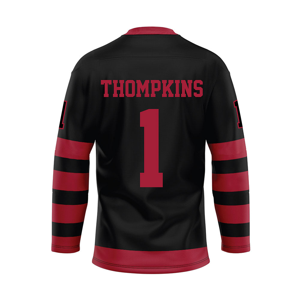 Alabama - NCAA Football : Devan Thompkins - Black Hockey Jersey-1